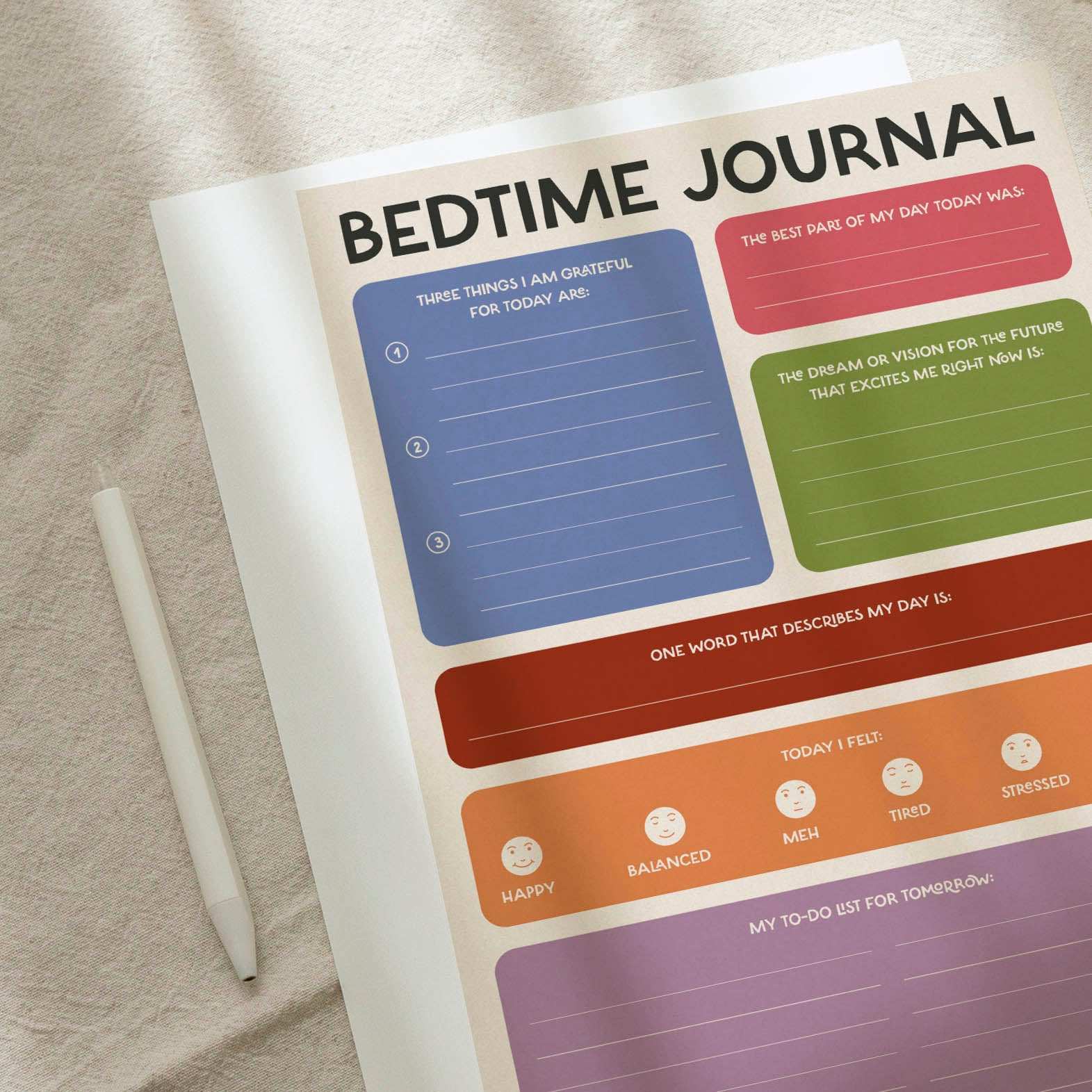 Mindfulness Bedtime Journal - A5 50 page Notepad for Wellness and Sleep-1